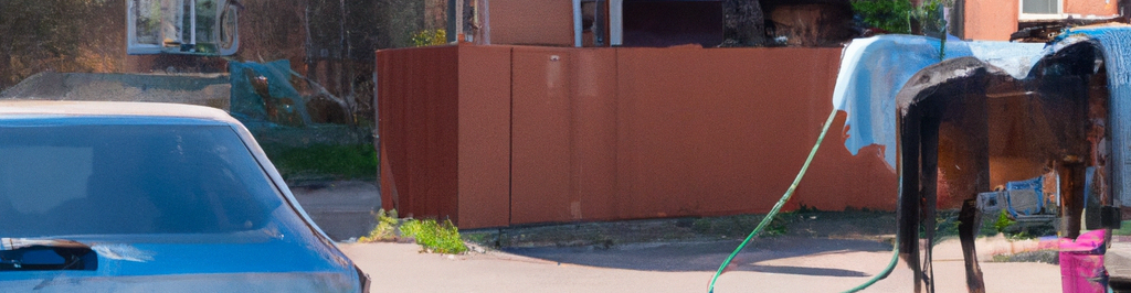 DALL·E 2023-06-29 17.33.10 - A series of photographs of a typical Swedish residential suburb. Some horse people wash a car. Some cars appear to be humanoid and alive.